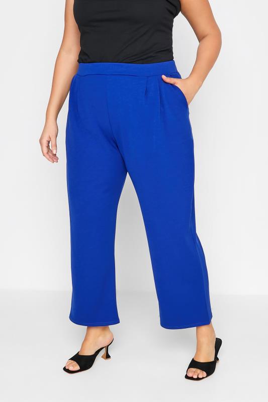 LIMITED COLLECTION Curve Cobalt Blue Wide Leg Trousers_A.jpg