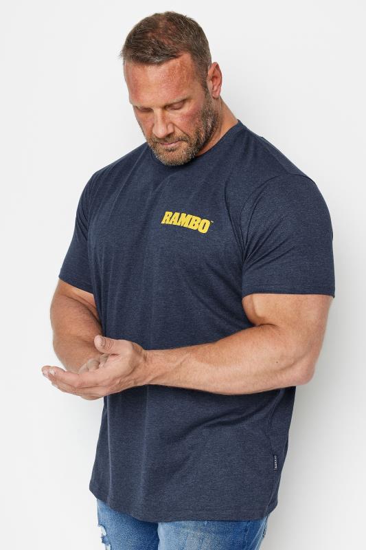 BadRhino Big & Tall Navy Blue Rambo Graphic T-Shirt | BadRhino 1