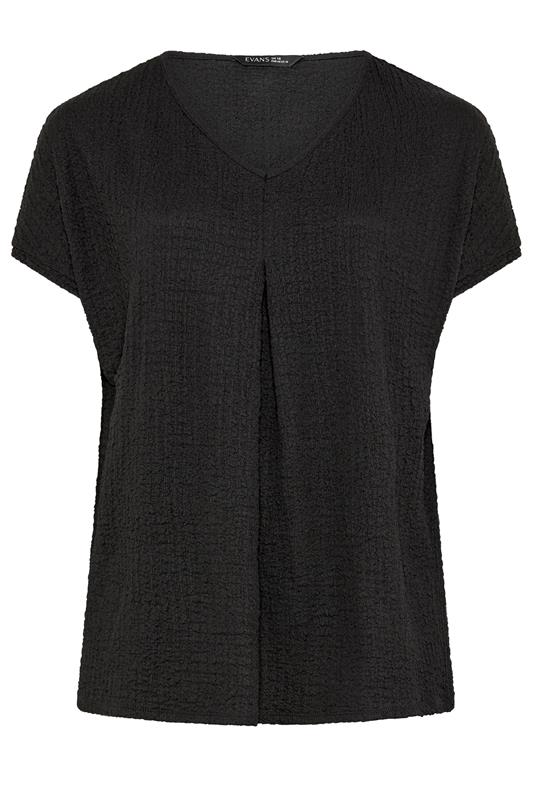 EVANS Plus Size Black Pleat Front Swing Top | Evans 5
