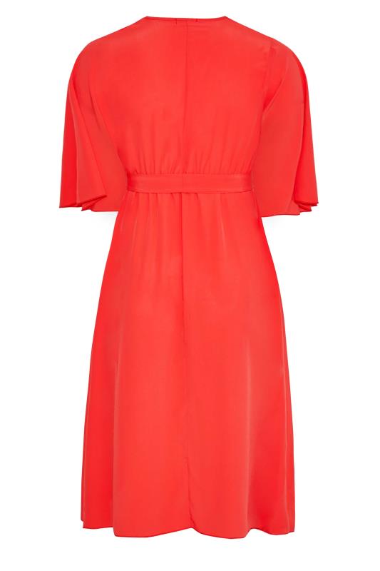 YOURS LONDON Plus Size Bright Red Midi Wrap Dress | Yours Clothing 7