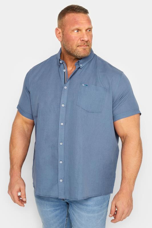Men's  BadRhino Big & Tall Blue Linen Shirt