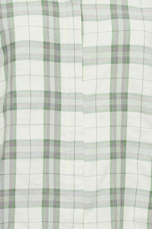 YOURS Plus Size Sage Green Check Print Collared Shirt | Yours Clothing 5