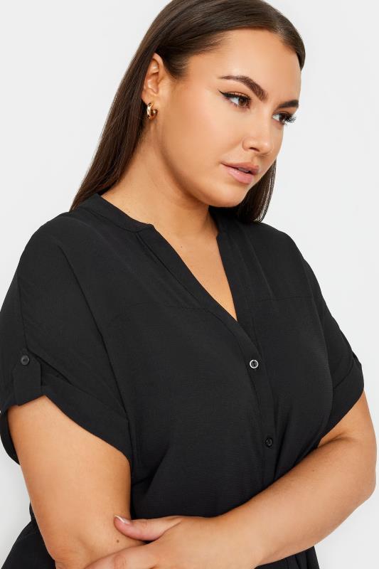 YOURS Plus Size Black Button Through Shirt | Yours Clothing 4