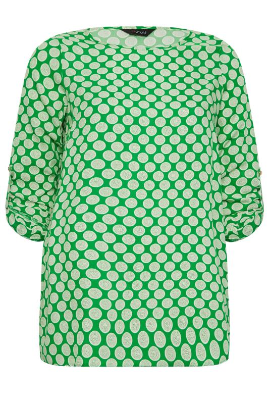 YOURS Plus Size Green Abstract Spot Print Blouse | Yours Clothing  6