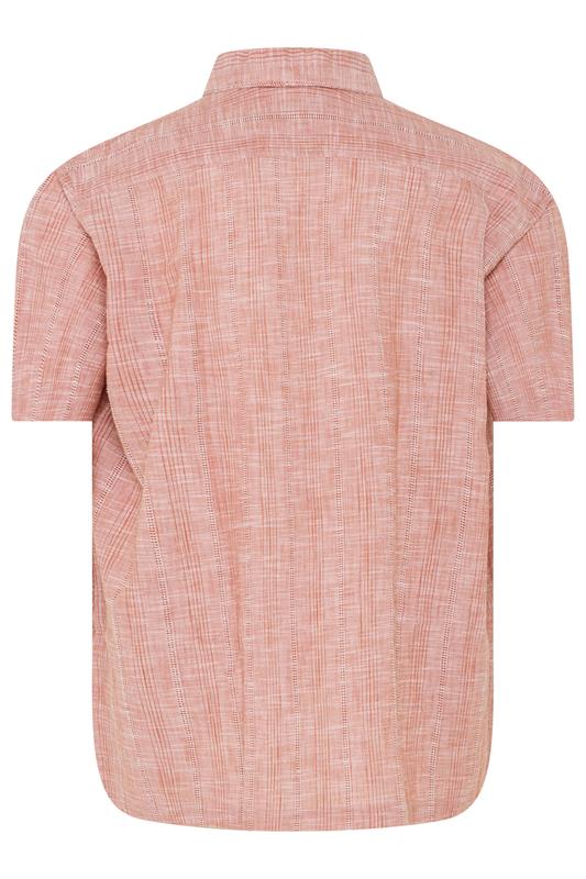 BadRhino Big & Tall Coral Pink Textured Stripe Shirt | BadRhino 7
