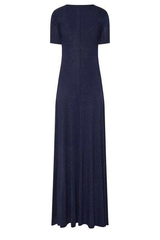 LTS Tall Women's Navy Blue Polka Dot Short Sleeve Maxi Dress | Long Tall Sally 2