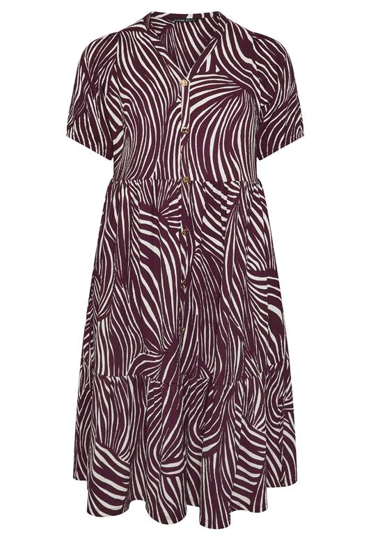 EVANS Plus Size Berry Red Button Through Dress | Evans 5