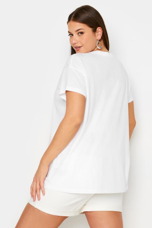 YOURS Plus Size White Floral Embroidered T-Shirt | Yours Clothing 4