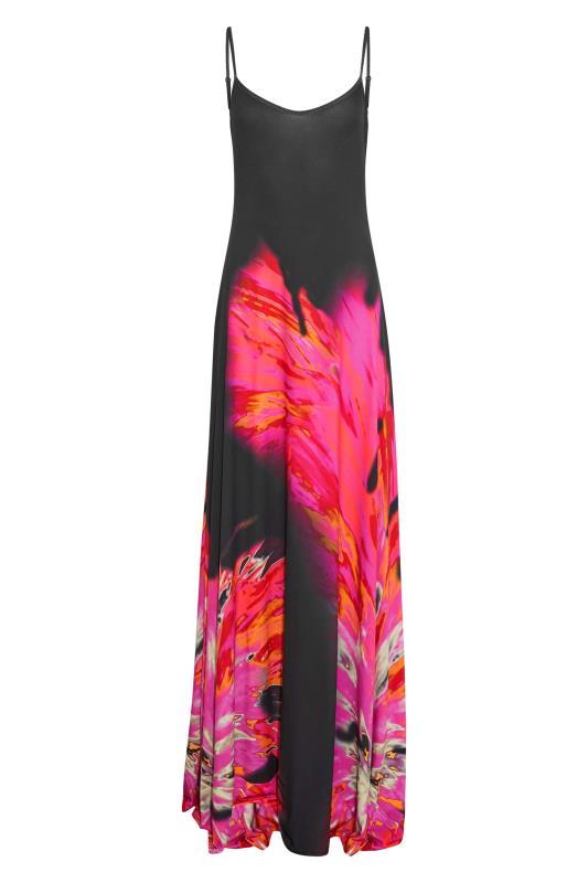 LTS Tall Black & Pink Floral Print Maxi Dress 5