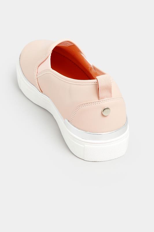 Pink & Silver Hardware Slip-On Trainers In Extra Wide EEE Fit | Yours Clothing 4