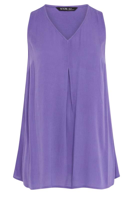 YOURS Plus Size Purple Pleated Vest Top 5