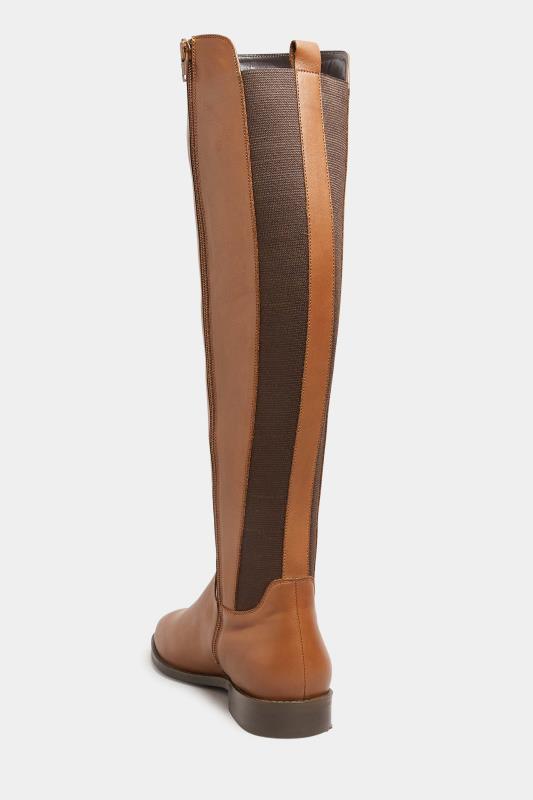 LTS Tan Brown Leather Calf Boots In Standard D Fit 4
