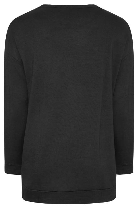 Plus Size Black Diamonte Embellished Star Sweatshirt | Yours Clothing  6