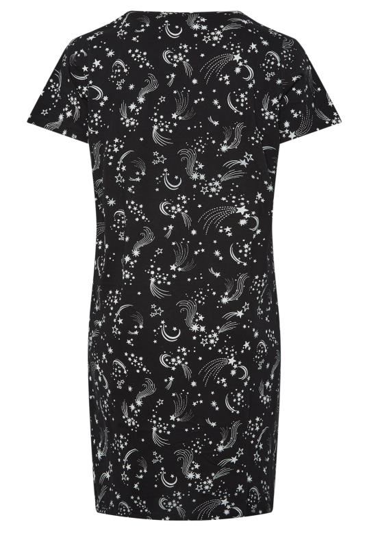 YOURS Plus Size Black Shooting Star Print Nightdress | Yours Clothing 7