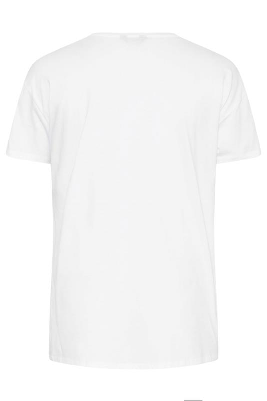 Curve White Tropical Print Mesh T-Shirt 7