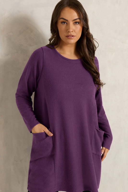 knitted tunic dress EVANS Plus Size Purple embellished dresses