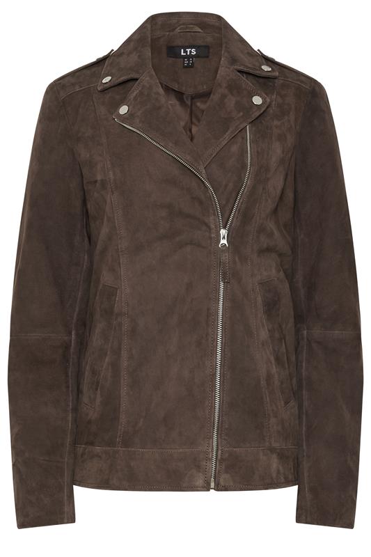  LTS PREMIUM Tall chocoladebruine suède bikerjas
