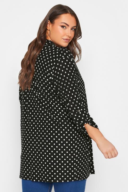 YOURS Curve Plus Size Black Polka Dot Cardigan | Yours Clothing  3