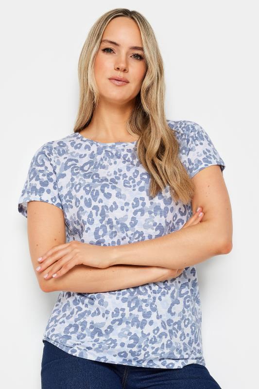 LTS 2 PACK Tall Womens Blue & White Animal Print Cotton T-Shirts | Long Tall Sally 2