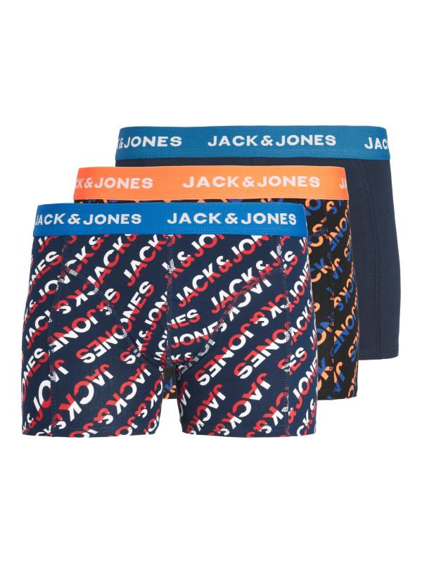 JACK & JONES Big & Tall 3 PACK Navy Blue Logo Printed Boxers | BadRhino 4