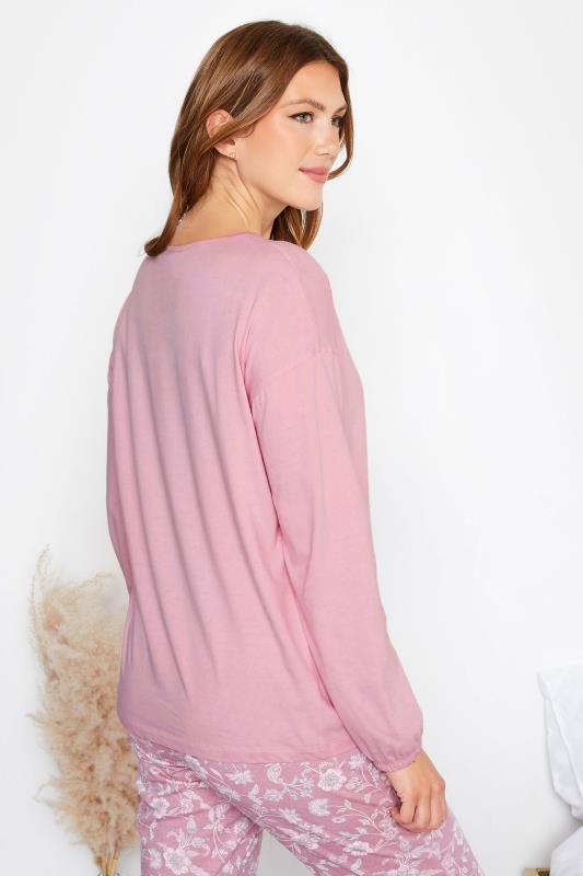 LTS Tall Women's Pink Keyhole Pyjama Top | Long Tall Sally 3
