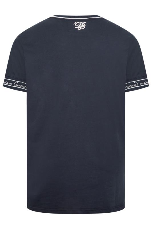 D555 Big & Tall Navy Blue Couture Crew Neck T-Shirt | BadRhino 4