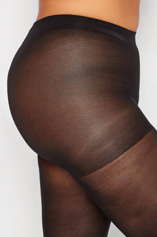 Plus Size Black 50 Denier Control Tights | Yours Clothing  2
