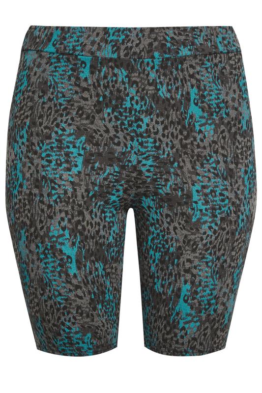 YOURS ACTIVE Plus Size Grey Leopard Print Cycling Shorts | Yours Clothing 6