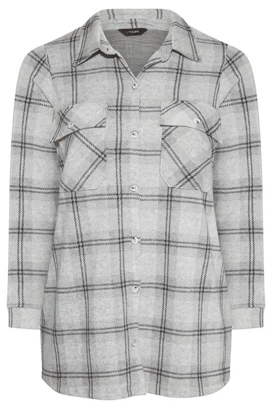 Plus Size Grey Check Print Shacket | Yours Clothing 7