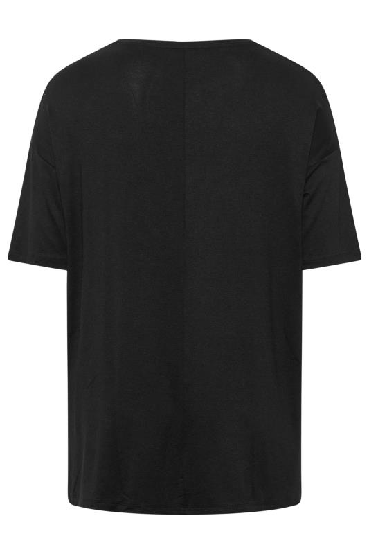 Plus Size Black Eyelet Detail Oversized T-Shirt | Yours Clothing 7