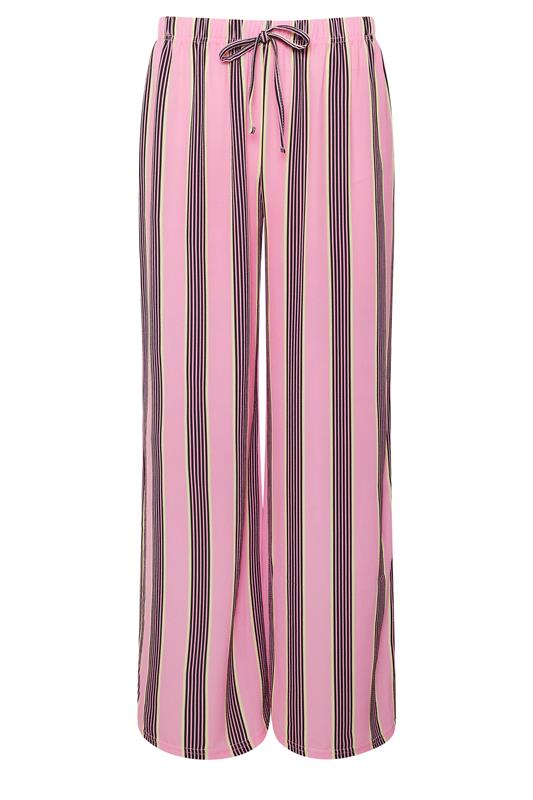 PixieGirl Petite Pink Striped Wide Leg Trousers | PixieGirl 5