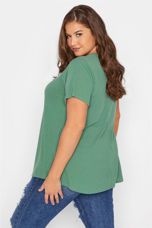 LIMITED COLLECTION Green Ribbed Swing T-Shirt_C.jpg
