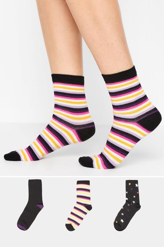 LTS Tall Women's 3 PACK Star & Stripe Print Ankle Socks | Long Tall Sally 1