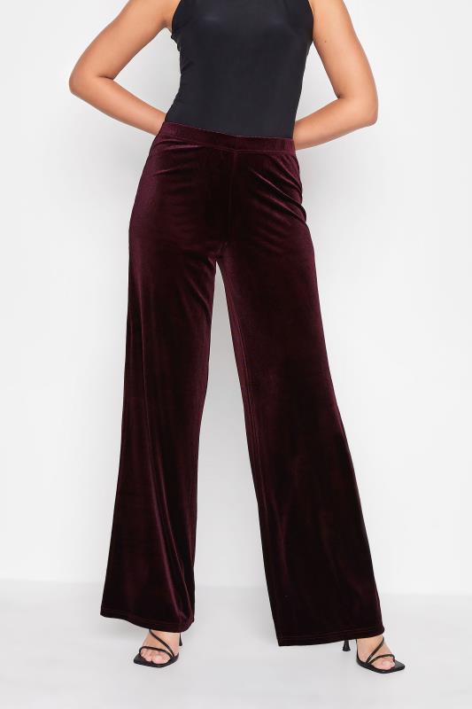  Grande Taille LTS Tall Purple Velvet Wide Leg Trousers