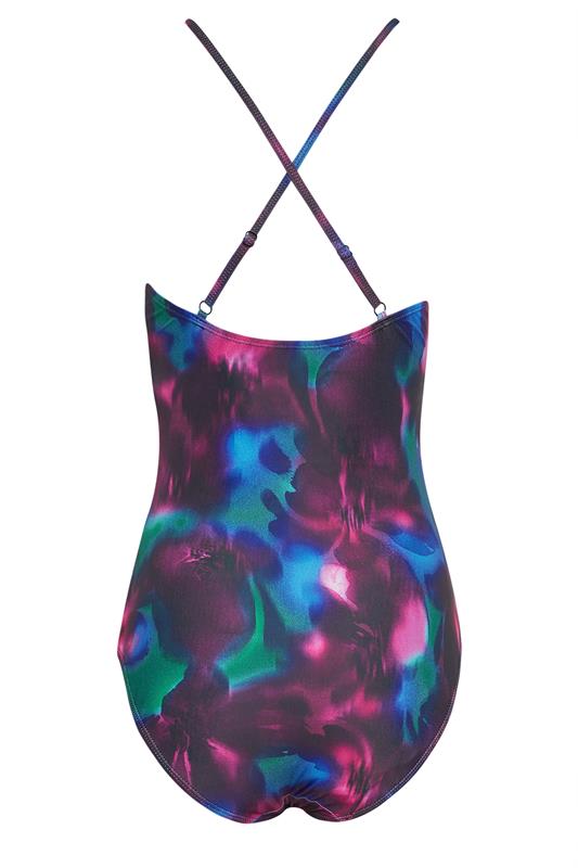LTS Tall Women's Black Floral Cross Back Swimsuit | Long Tall Sally 6