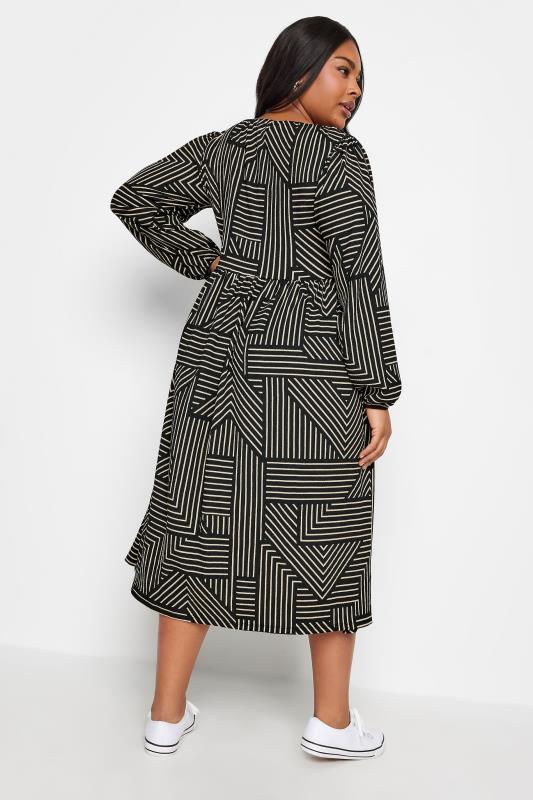 YOURS Curve Black Stripe Print Midaxi Dress | Yours Clothing 3