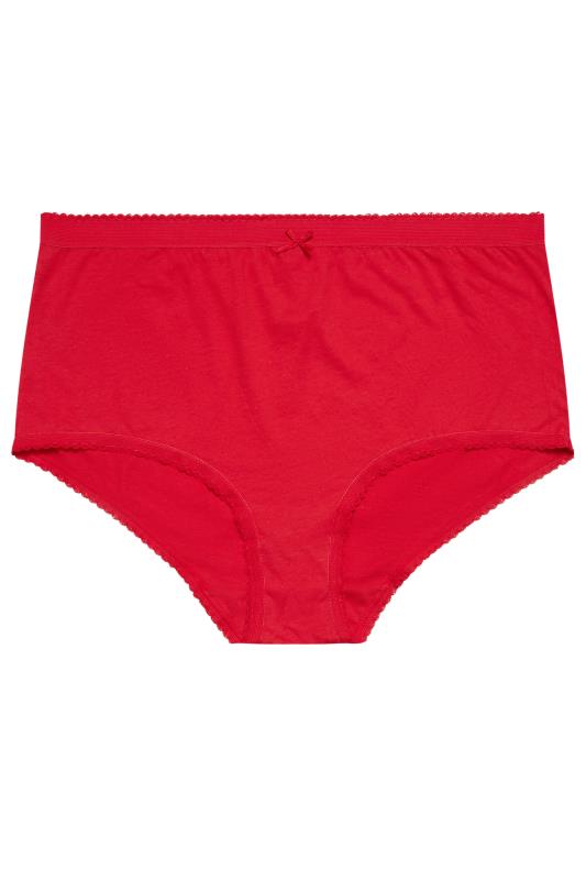 Plus Size 5 PACK Red & Black Animal Print Full Briefs | Yours Clothing 6