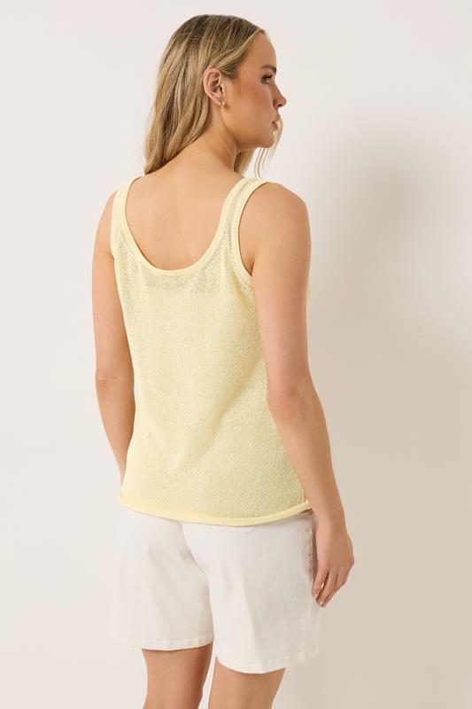 LTS PREMIUM Tall Women's Yellow Linen Knitted Vest Top | Long Tall Sally 2