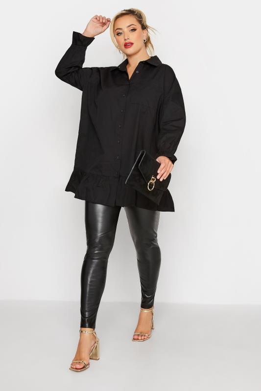 LIMITED COLLECTION Plus Size Black Frill Shirt | Yours Clothing 2