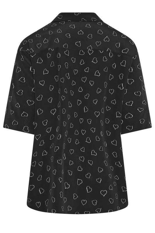 YOURS Plus Size Black Heart Print Shirt | Yours Clothing 7