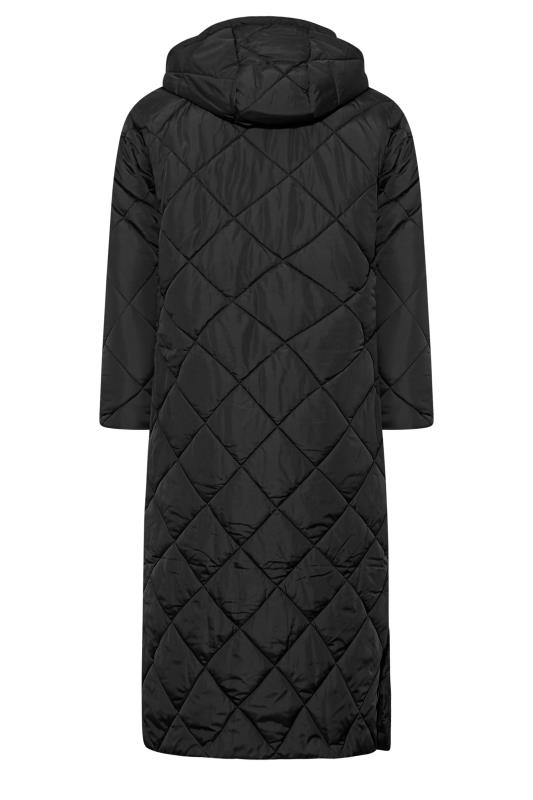 Plus Size Black Lightweight Quilted Maxi Coat | Yours Clothing 7