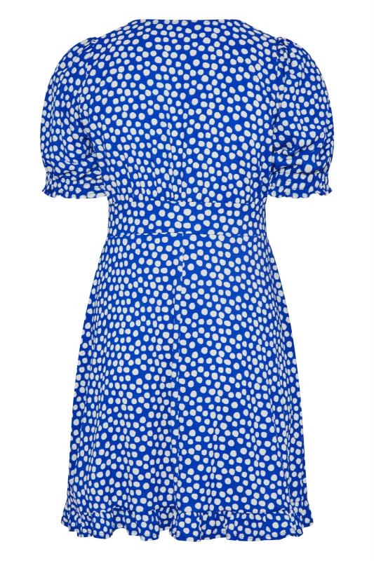 YOURS LONDON Plus Size Blue Polka Dot Tea Dress | Yours Clothing 7
