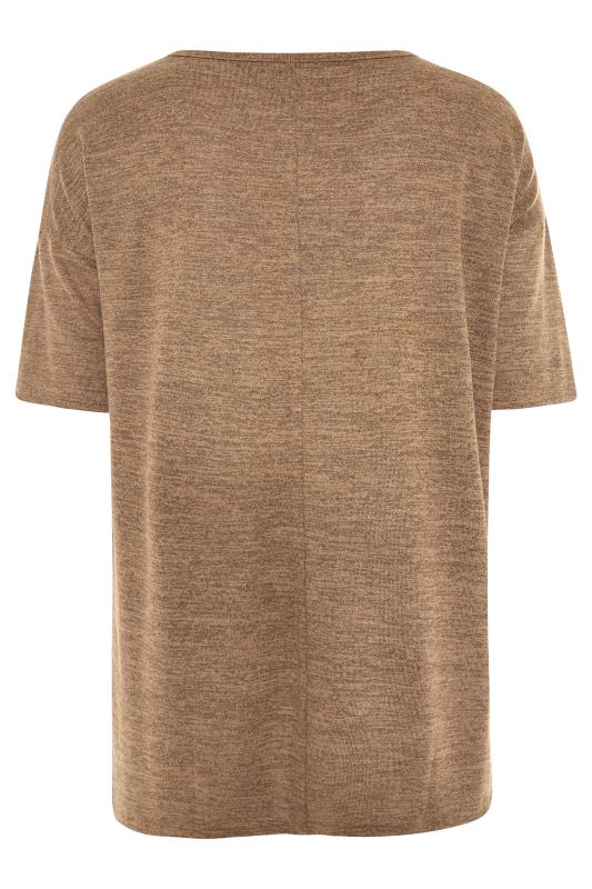 Curve Brown Marl Oversized Jersey T-Shirt_BK.jpg
