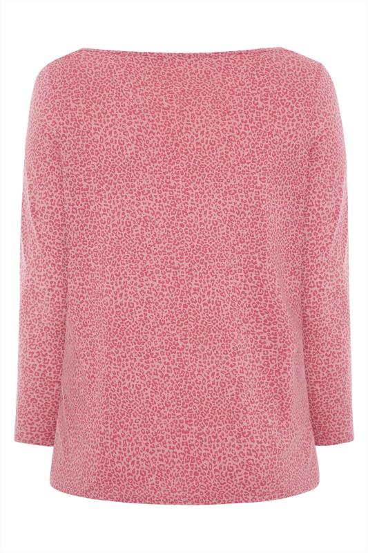 Pink Leopard Print Long Sleeve T-Shirt_BK.jpg