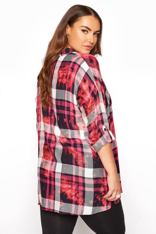 Curve Pink Check Oversized Shirt 3