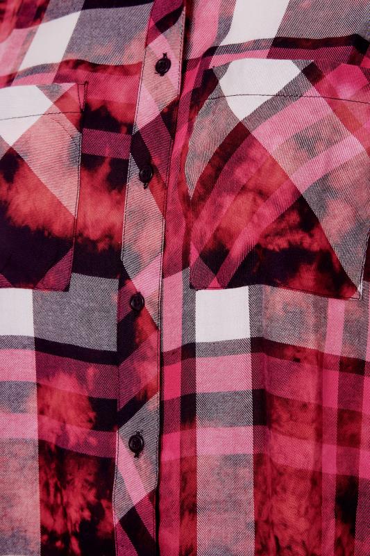 Curve Pink Check Oversized Shirt 5