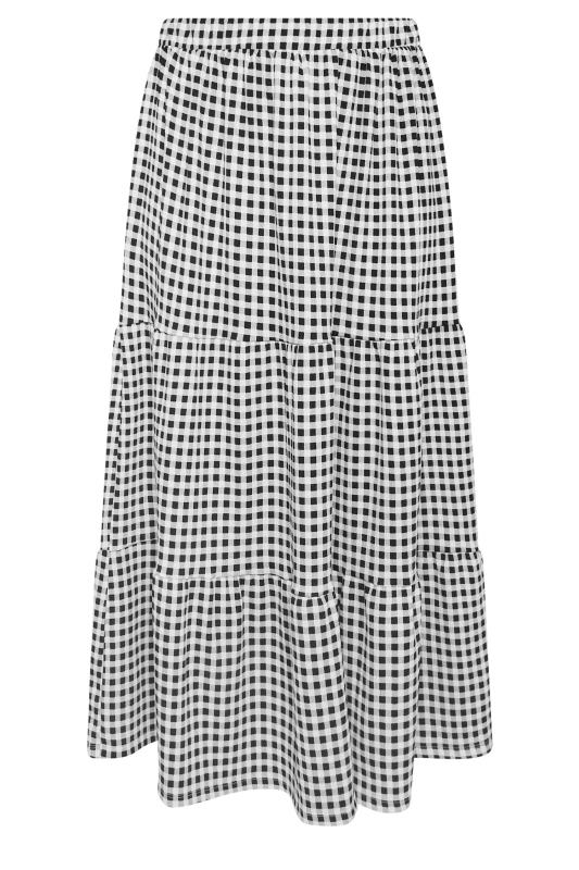 YOURS Plus Size Black Gingham Textured Maxi Skirt | Yours Clothing 5