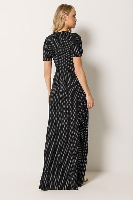 LTS Tall Women's Black Polka Dot Short Sleeve Maxi Dress | Long Tall Sally 4