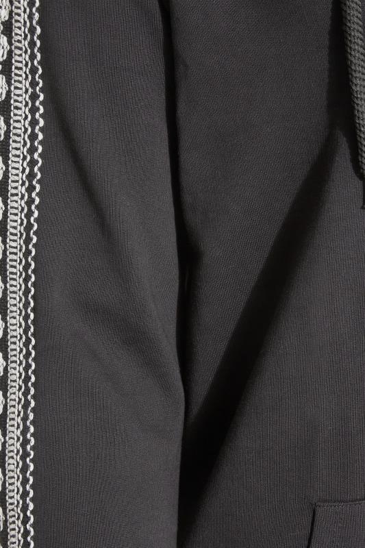 Curve Black Embroidered Zip Through Hoodie 6
