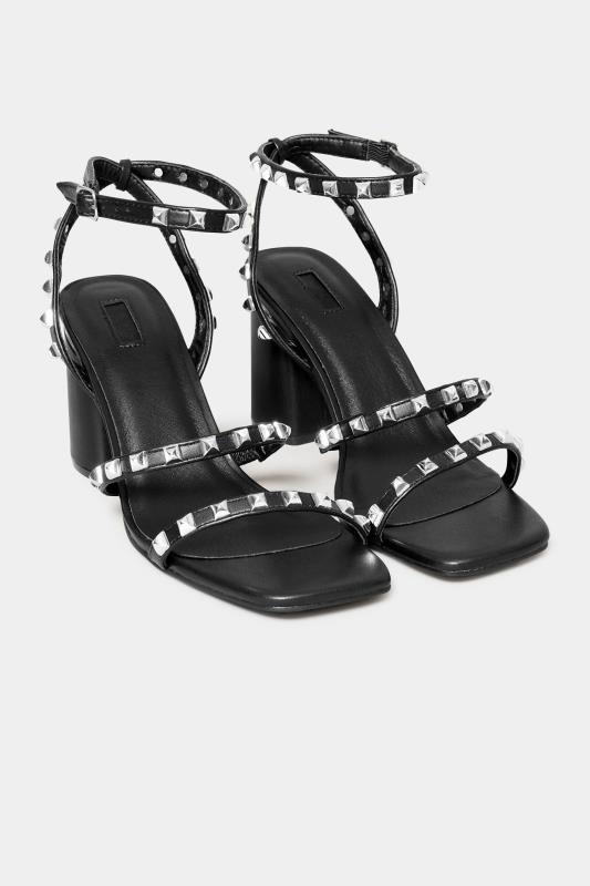 LIMITED COLLECTION Black Strappy Studded Sandals In E Wide Fit & EEE Extra Wide Fit 1